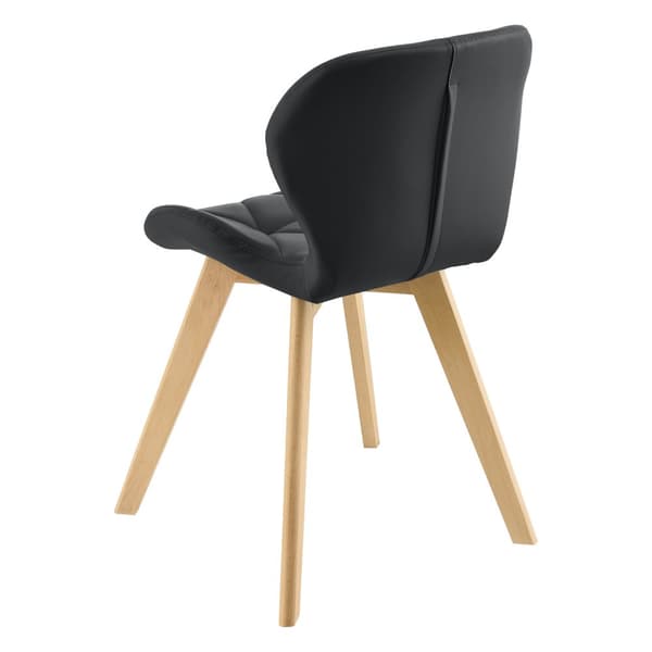 [en.casa] Stol Älmhult set om 4-81x57x49cm-konstläder-bok-vadderad-svart