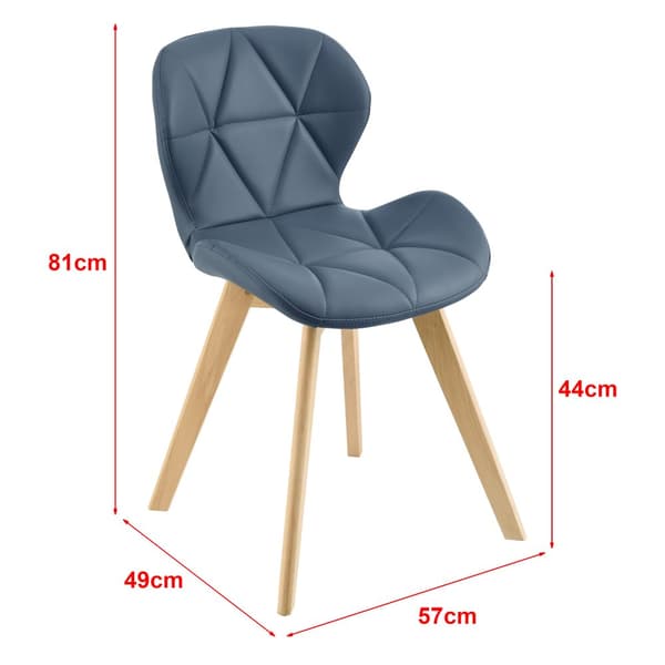 [en.casa] Stol Älmhul set om 4-81x57x49cm-konstläder-bok-vadderad-blå