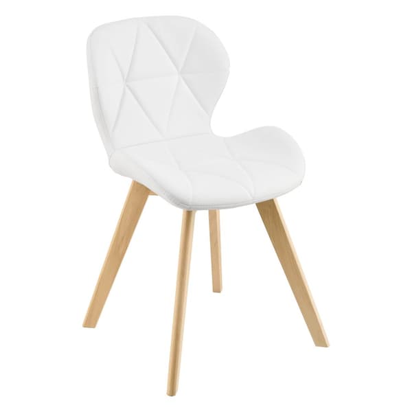 [en.casa] Stol Älmhult set om 6-81x57x49cm-konstläder-bok-vadderad-vit