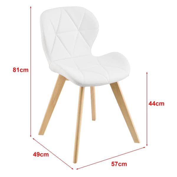 [en.casa] Stol Älmhult set om 6-81x57x49cm-konstläder-bok-vadderad-vit