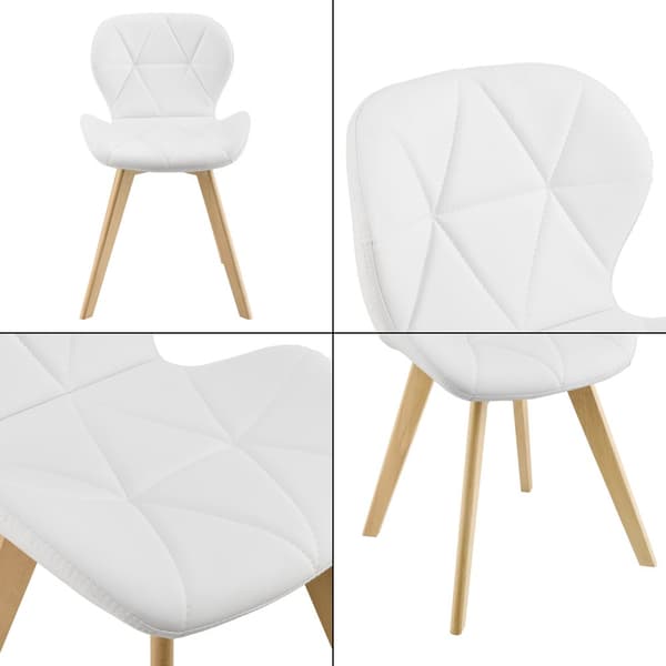 [en.casa] Stol Älmhult set om 6-81x57x49cm-konstläder-bok-vadderad-vit