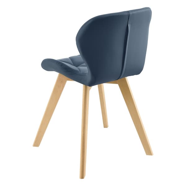 [en.casa] Stol Älmhul set om 6-81x57x49cm-konstläder-bok-vadderad-blå