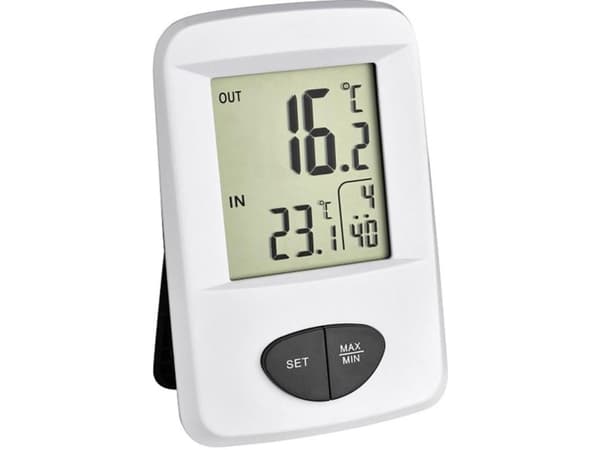 TFA-Dostmann 30.3061.02, Valkoinen, Lämpömittari sisäkäyttöön, Lämpömittari ulkokäyttöön, Lämpömittari, Muovi, 0 - 50 °C, 32 - 122 ° F