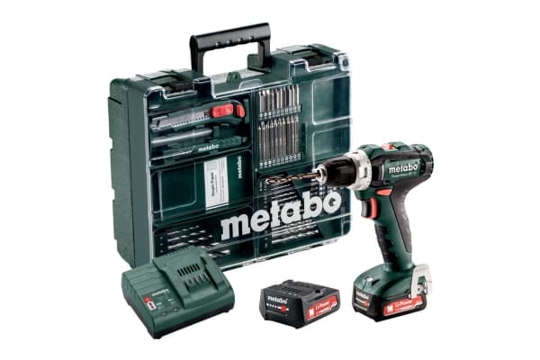 Metabo PowerMaxx BS 12 Set, Elektrisk skrutrekker, Pistolhåndtak, 1400 RPM, 1 cm, 1,8 cm, 17 Nm