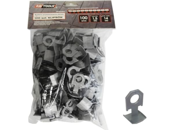 AWTools Nivelleringssystem för kakel 7-14 mm clips 100 st (AW30364)
