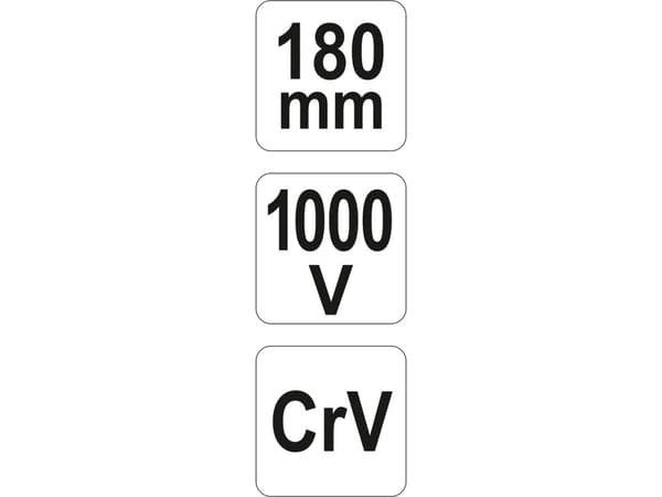 Yato YT-21159, Avbitertang, Kromvanadiumstål, Rød, Gult, 1000 V, 180 mm