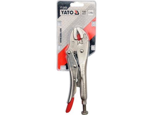 Yato YT-2450, Låsetang, Rød, Rustfritt stål, 180 mm, 396 g