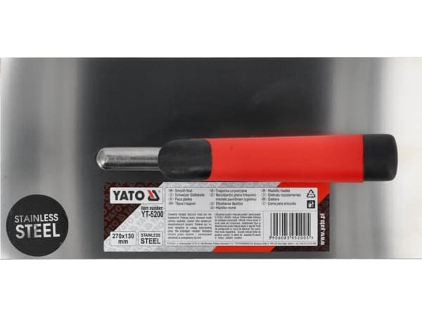 Yato YT-5200, Teräsliippa, Ruostumaton teräs, Polyvinyylikloridi (PVC), 27 cm, 1 kpl
