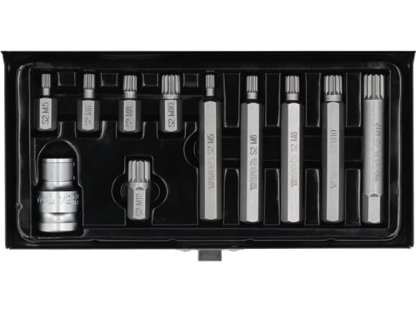 Yato YT-0415, 10 kpl, 12-kantainen laippa, M10, M12, M5, M6, M8, Terästä, 25,4 / 2 mm (1 / 2")
