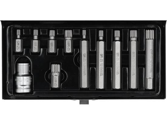Yato YT-0415, 10 kpl, 12-kantainen laippa, M10, M12, M5, M6, M8, Terästä, 25,4 / 2 mm (1 / 2")