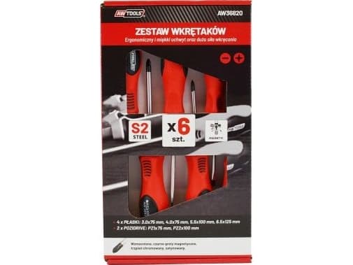 AWTools S2 skrutrekkere 6 stk. (AW36820)