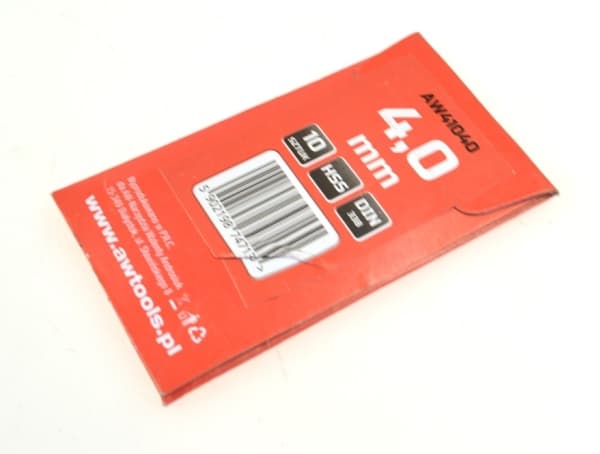 Metal drill bit AWTools HSS cylindrical 4mm 10pcs (AW41040)
