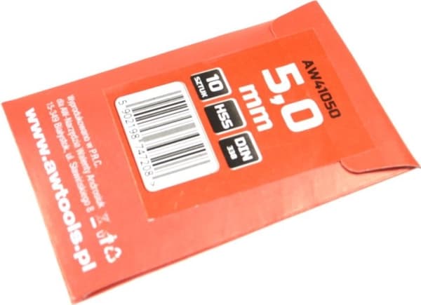 Metal drill bit AWTools HSS cylindrical 5mm 10pcs (AW41050)