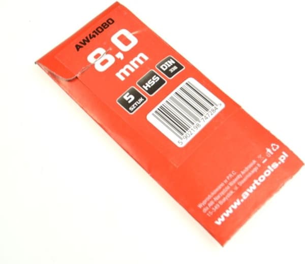Metal drill bit AWTools HSS cylindrical 8,5mm 5pcs. (AW41085)