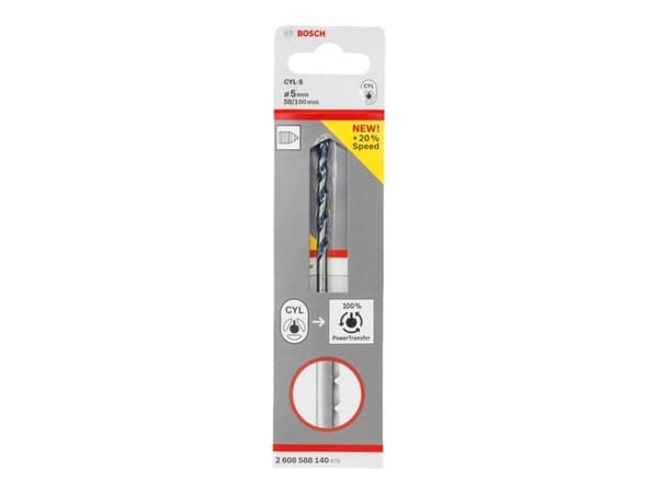 Bosch CYL-5, Pora, 5 mm, 100 mm, Tekokivi, Betoni, Kalkki, Muuraus, Luonnonkivi, 5 cm, Lieriömainen varsi