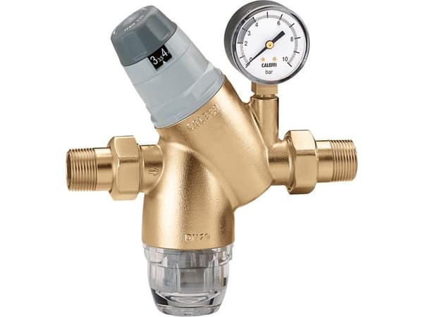 Caleffi Paineensäädin vaihdettavalla patruunalla ja 3/4" painemittarilla (535151)