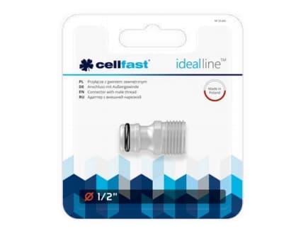 CELLFAST 50-665, Slangekontakt, 1/2", Hankjønn, Grå