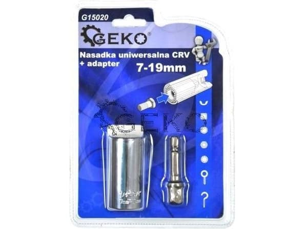 Geko nasadka uniwersalna 7-19mm + adapter (G15020)