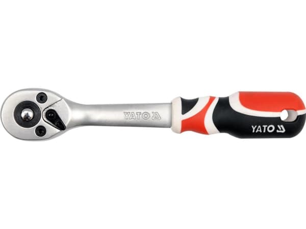 Yato Klucz grzechotka 1/4 wygity YT-0730, Hylsnyckel, 1 styck, Silver, Krom, Stål, Handtag till hylsnyckel, 1 styck