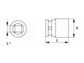 JONNESWAY kuusikulmainen hylsy 1" 41mm