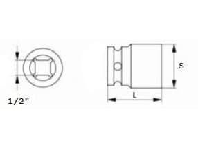 Jonnesway 1/2" 19mm pitkä kuusiokolo (S03AD4119)