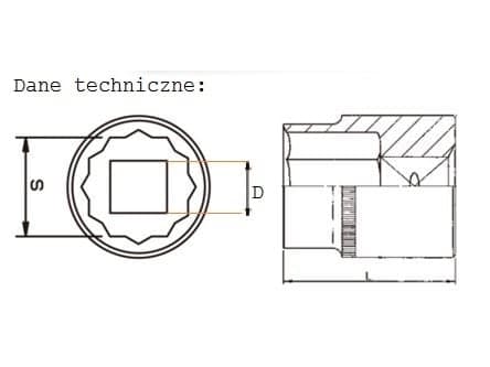 Jonnesway 1/2" 12-kärkinen hylsy 21mm pitkä (S04HD4721)