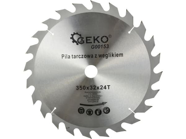Geko Cirkelsåg 350x32mm 24 tänder WIDIA