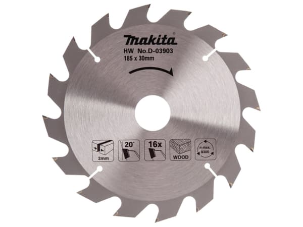Makita - Sågblad - för trä - 185 mm - 16 tänder