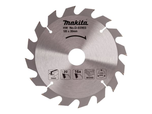 Makita - Sågblad - för trä - 185 mm - 16 tänder