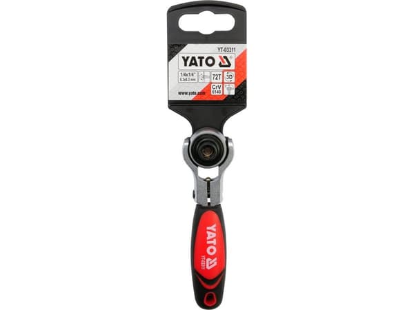 YATO RATCHET MED SVÄNGBART HUVUD 1/4" 2IN1