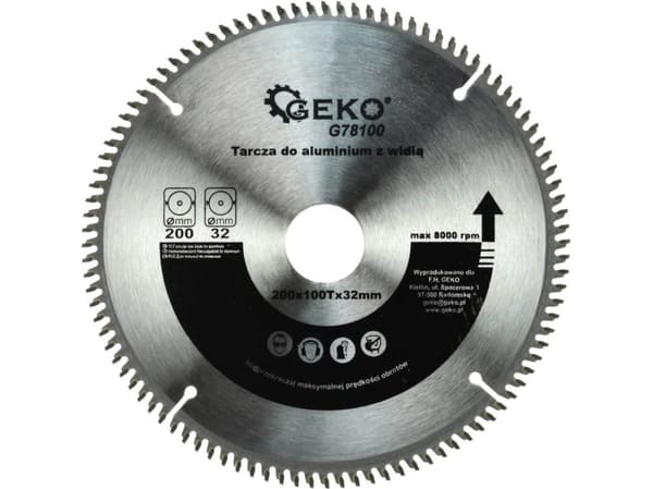 Geko Aluminium skjold med Widia 200mmx100Tx32mm + reduksjon (25/50)