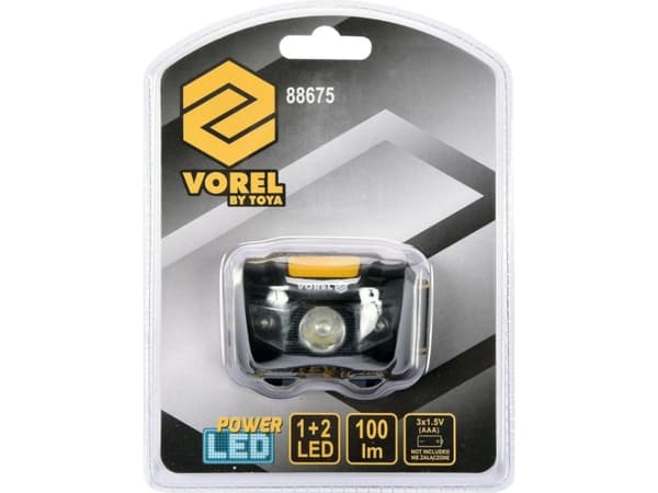 Vorel Headlamp 1 + 2 LED 100lm 3 x 1.5V AAA (88675)