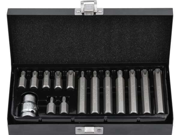 Yato YT-0417, 14 styck, Torx, T20, T25, T30, T40, T45, T50, T55, 9.5 mm, Stål, 25,4 / 2 mm (1 / 2")