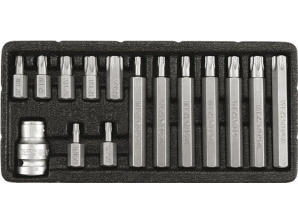 Yato YT-0417, 14 styck, Torx, T20, T25, T30, T40, T45, T50, T55, 9.5 mm, Stål, 25,4 / 2 mm (1 / 2")