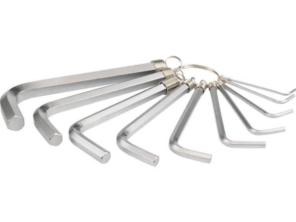 Yato YT-0504, L-formet hex-nøkkelsett, Metrisk, 10 stykker, Kromvanadiumstål, 1.5,2,2.5,3,4,5,6,7,8,10 mm, 1,2 cm