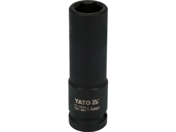 Yato 6-kärkiset 1/2" 14mm pitkät iskupistorasiat (YT-1034)
