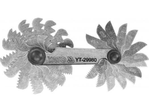 Yato-kammåler for metriske gjenger 60° 24 Maler 0,25 - 6,0 mm (YT-29980)