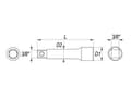 Miniatyrbilde 2 av 2: Yato YT-3845, Enkel enhet, Forlengelsesstang, Kromvanadiumstål, 3/8", Kromfarget, 254 mm