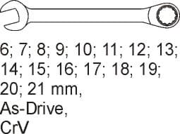 YATO LOCKER FOLDER 16 stycken 6-21mm 5531