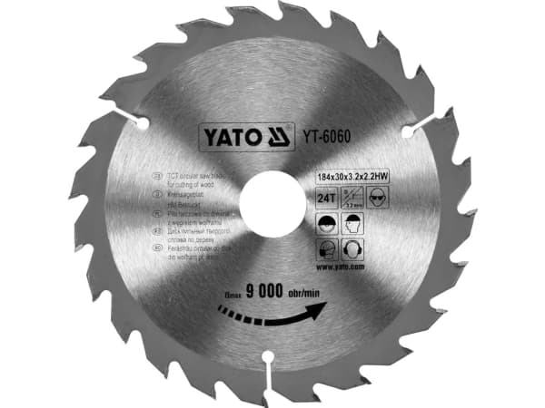 YATO WIDELESS TARGET PIZE 184x30mm 24-TEET 6060