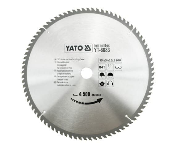 Yato YT-6083, Plast, Trä, 35 cm, 3 cm, Tungsten Carbide Tipped (TCT), 2,5 mm, 4500 RPM