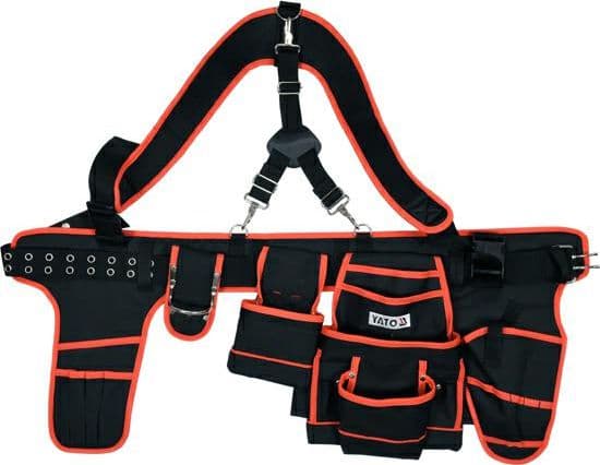 Yato YT-74071, Verktøybelteholder, Sort, Oransje, Polyester, 12 lommer, 600 D, 130 cm