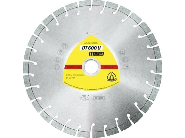 Klingspor segmenterad diamantrondell 350mm x 3,0mm x 25,4mm DT600U, armerad betong (325195)