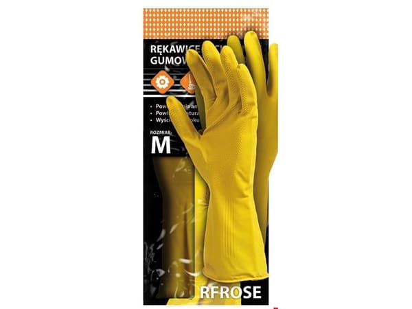 Reis Flocked rubber protective gloves size M - RFROSE Y M