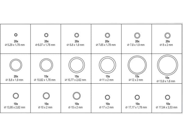 Yato Set of rubber O-rings for air conditioning 270 pcs. (YT-06879)