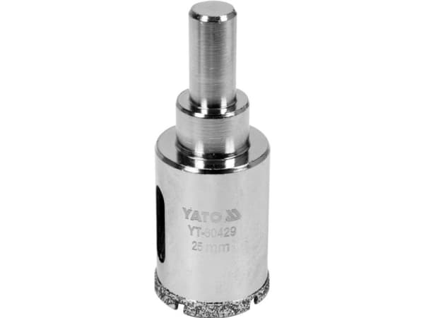 Yato YT-60429, Borr, Diamantoborrskär, 2,5 cm, Sten, Keramiska, Kolstål, Cylindriskt skaft