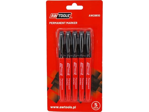 AWTools AWTOOLS MARKERY PERMANENTNE CIENKIE sort 5szt. AW29610