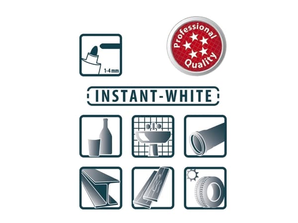 PICA Classic Permanentmarker INSTANT-WHITE 2-4mm rund spets vit - 2107727