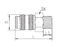RECTUS QUICK COUPLING FEMALE 1/4" MALE THREAD
