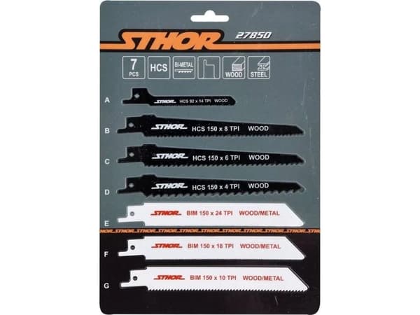Sthor frem- og tilbakegående sagblad 7 enheter (27850)